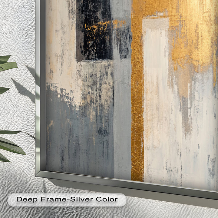Golden Edge Abstract – Moderne Ölgemälde