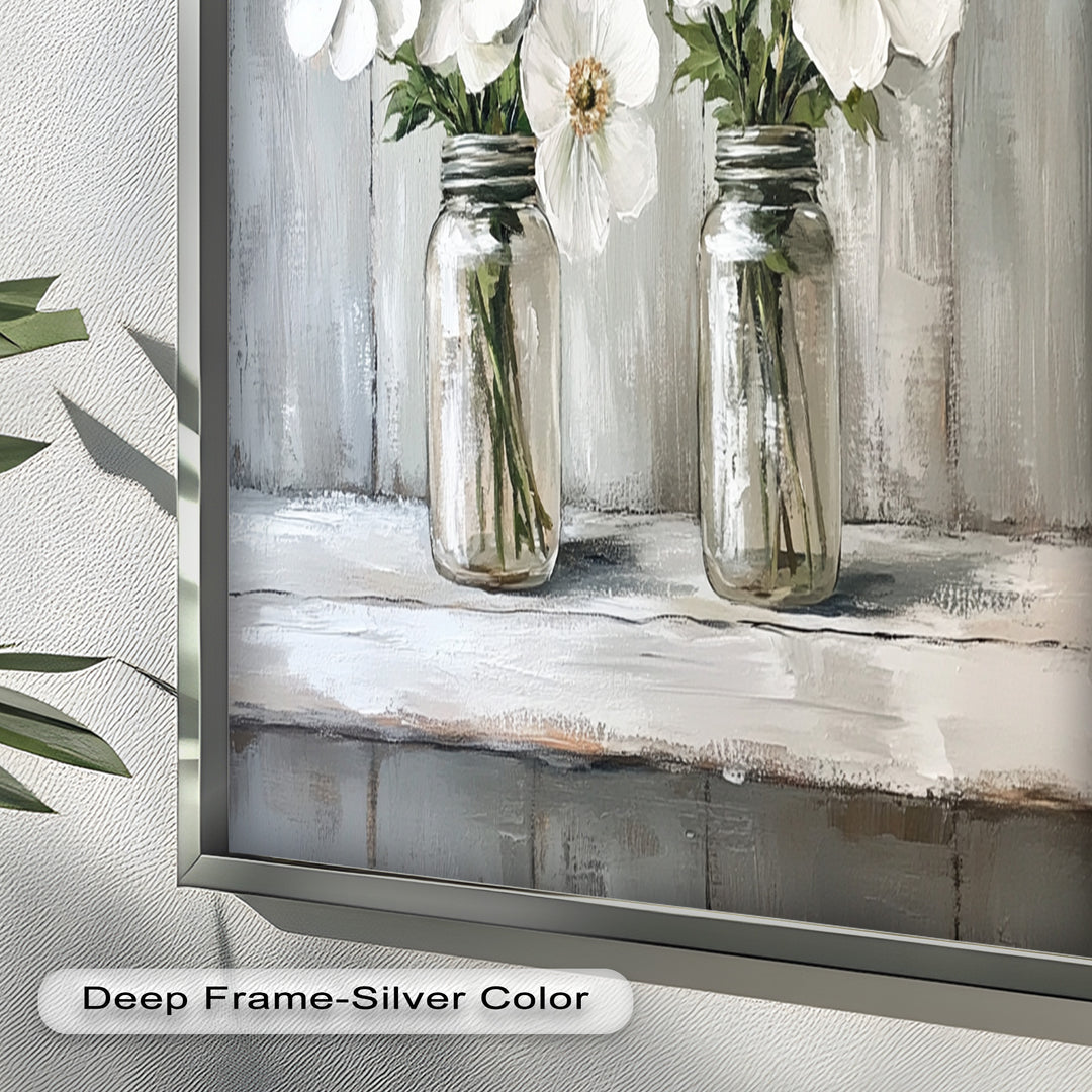 White Flower Jar Still Life – Floral Oil Paintings