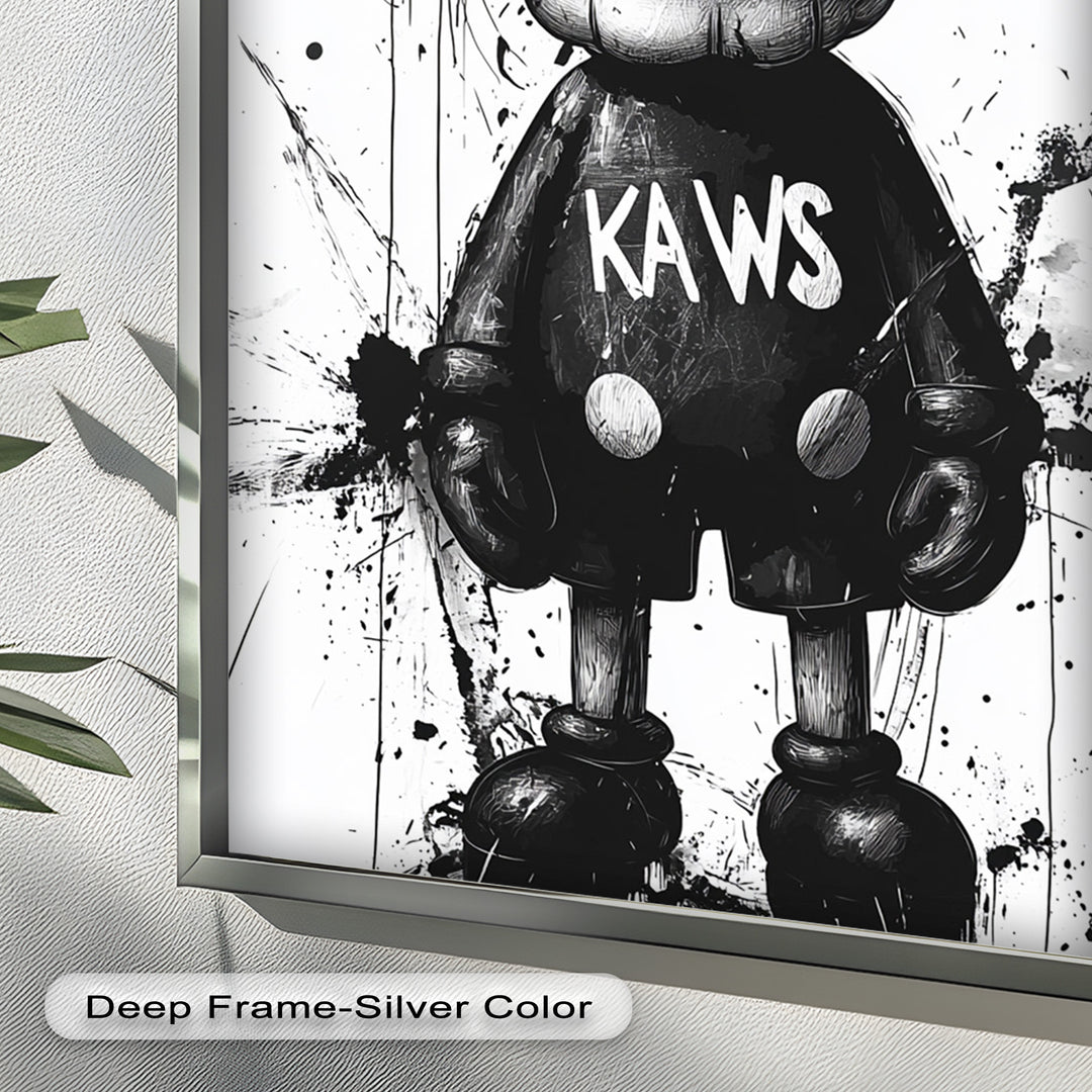 Black & White Figure – KAWS Graffiti Oil Painting