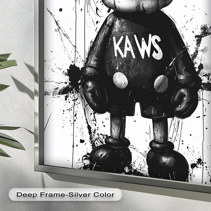 Black & White Figure – KAWS Graffiti Oil Painting