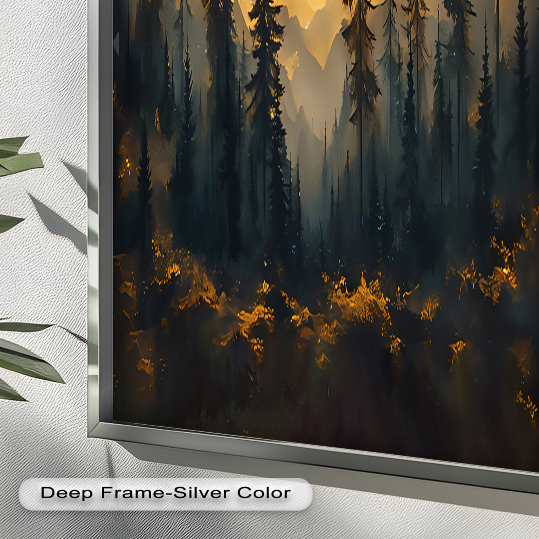 Sunset Pine Forest - Landscape Oil Painting