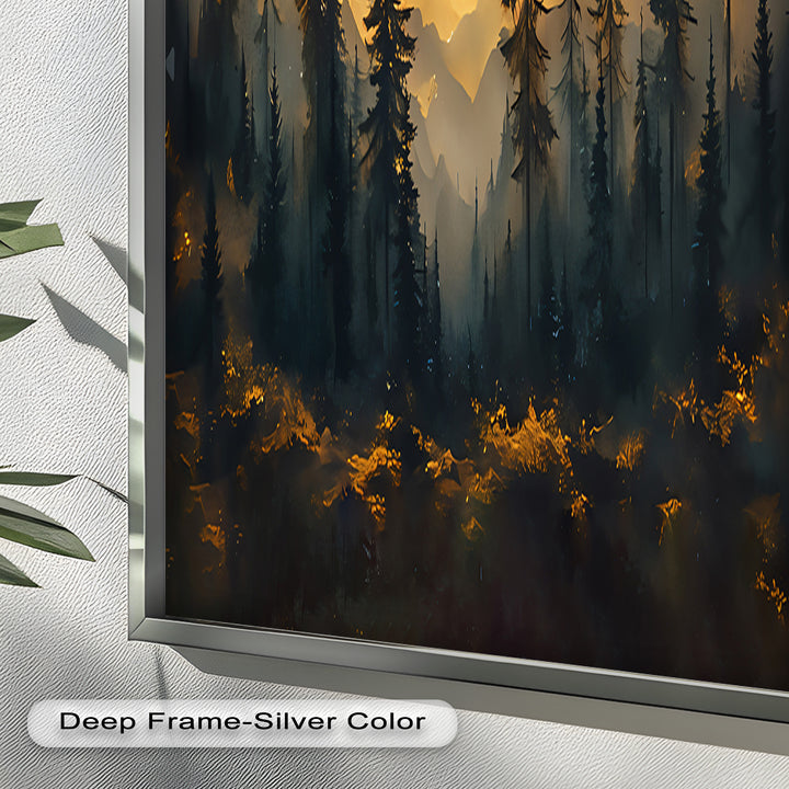 Sunset Pine Forest - Landscape Oil Painting