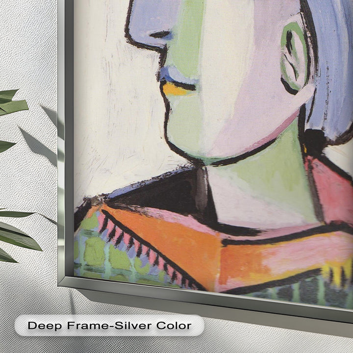 Tranquil Gaze – Picasso-Inspired Side Profile Oil Painting