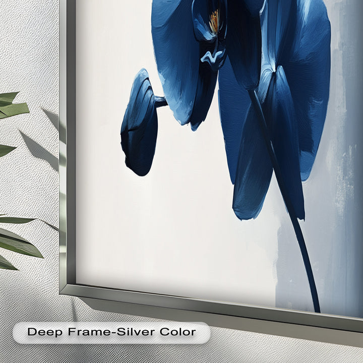 Blue Orchid Wall Art – Modern Floral Oil Painting