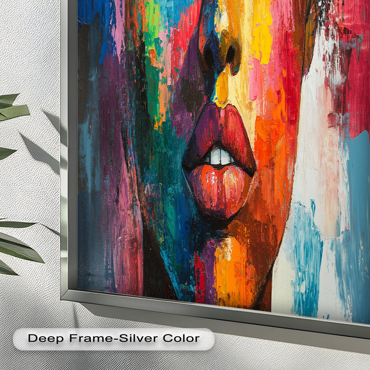Color Reign – Vibrant Female Portrait Abstract Oil Painting