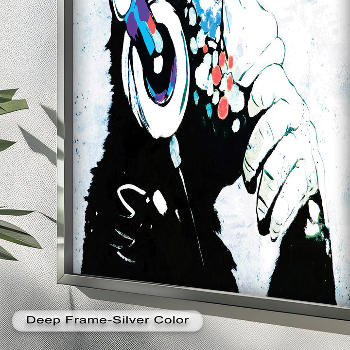 Contemplative Chimp with Headphone – Banksy Oil Painting