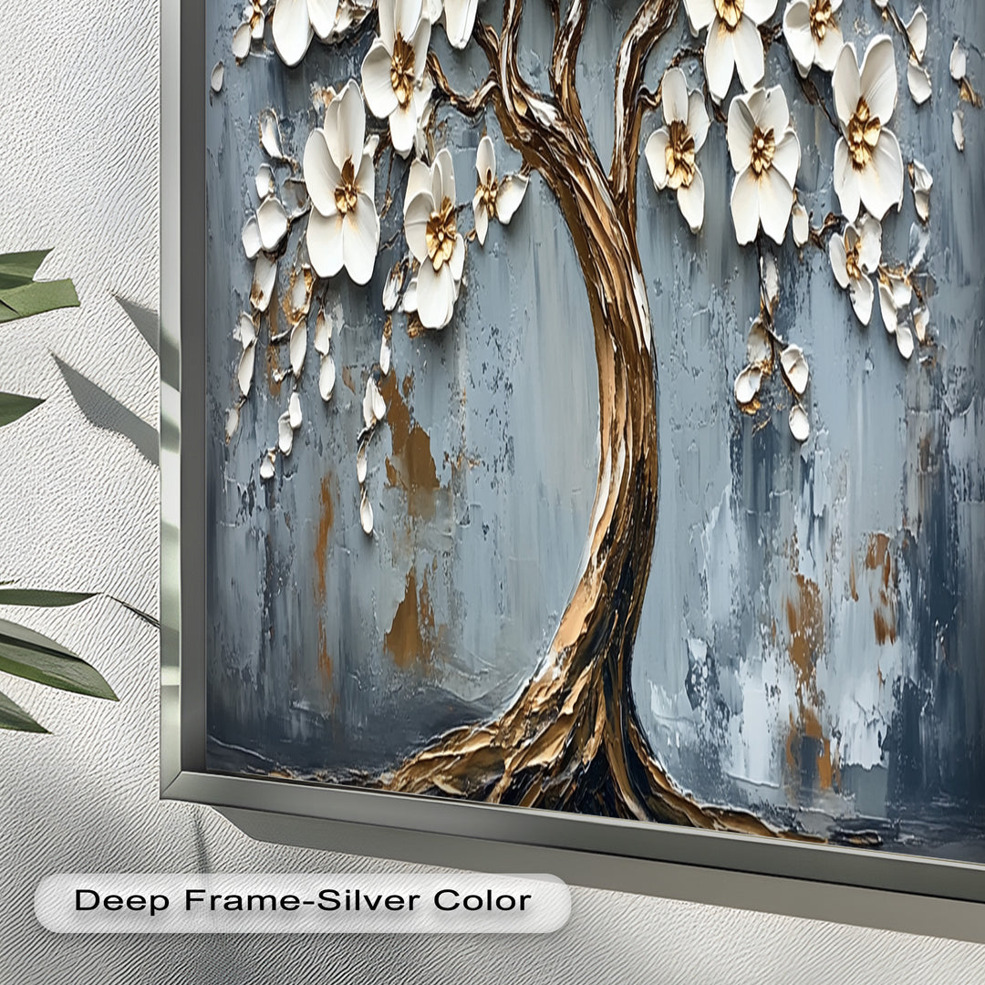 Golden Blossom Tree – Floral Oil Painting