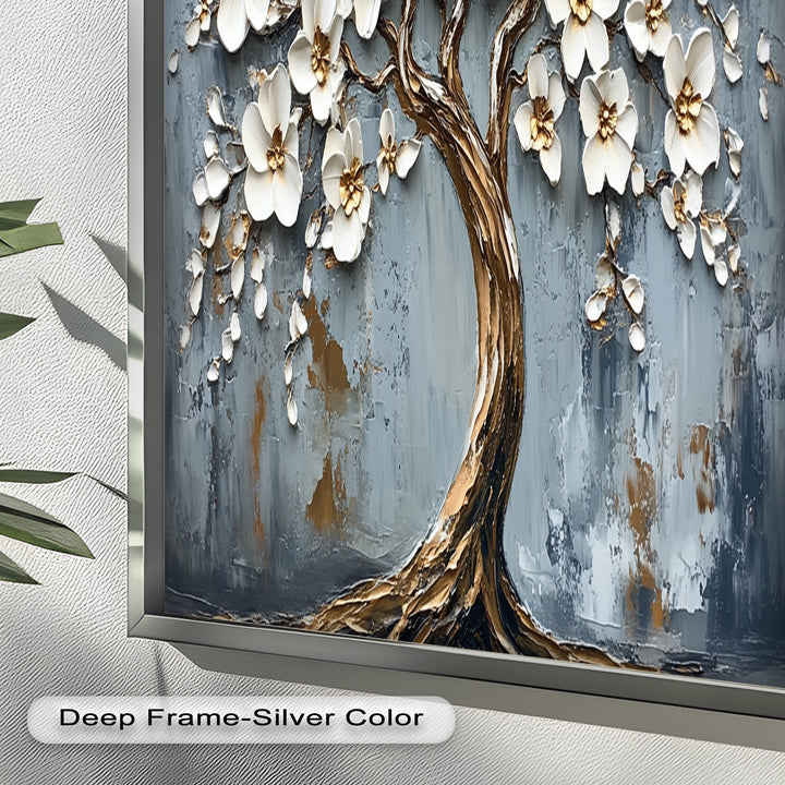 Golden Blossom Tree – Floral Oil Painting