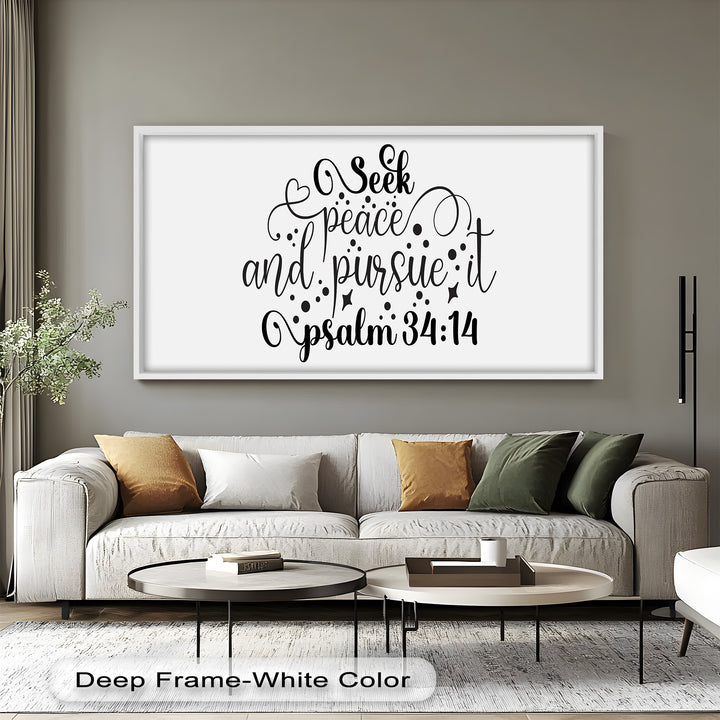 Seek Peace and Pursue It – Psalm 34:14 Christian Bible Oil Painting