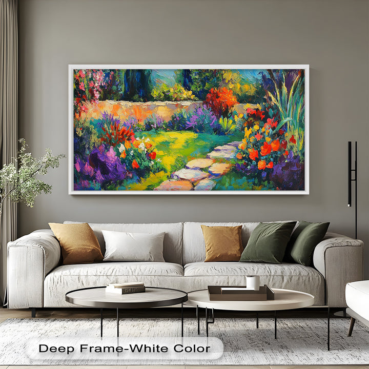 Sunlit Garden Path – Colorful Impressionist Oil Painting