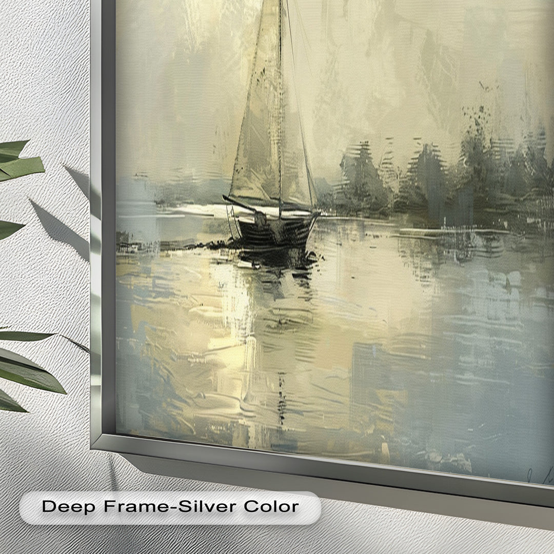 Vintage Sailboat Sailing Ocean – Timeless Nautical Oil Painting