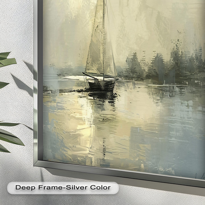 Vintage Sailboat Sailing Ocean – Timeless Nautical Oil Painting