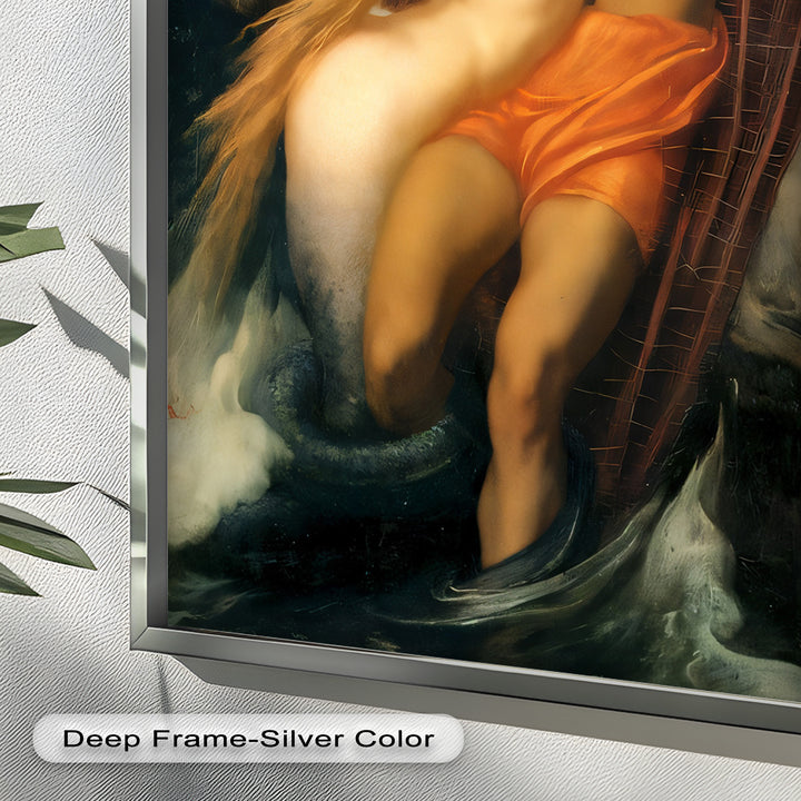 The Embrace of the Sea – Romantic Mythological Nude Oil Painting