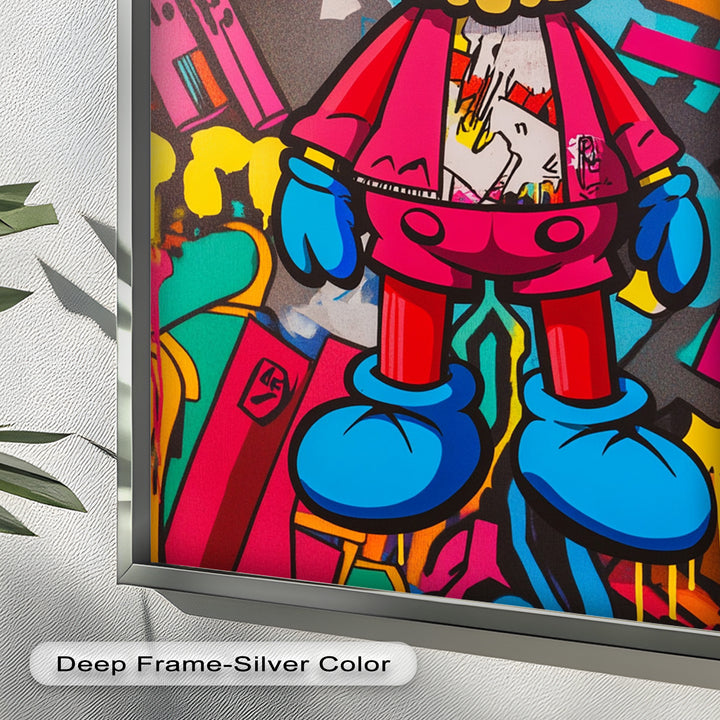 Neon Rebellion – KAWS Graffiti Ölgemälde