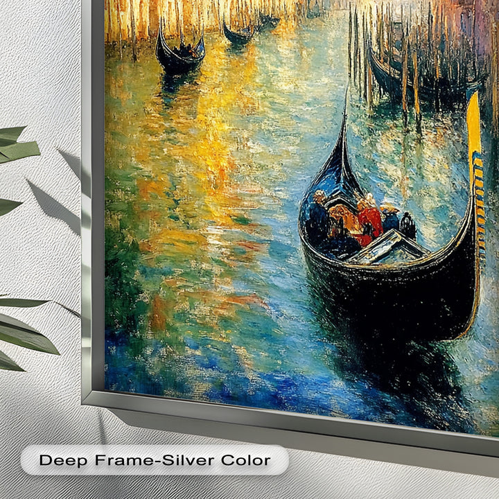 Venice Gondola Scene - Impressionist Oil Painting