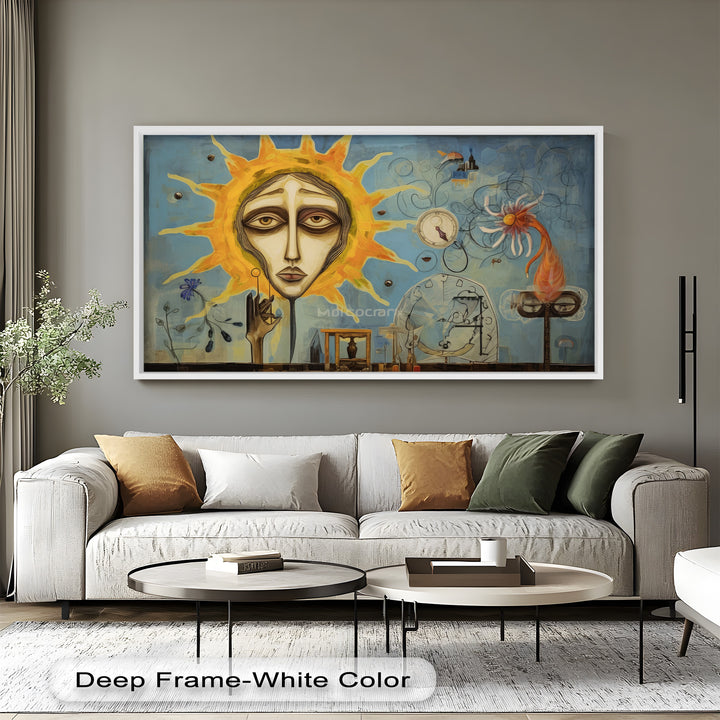 Solar Mindscape – Surreales Sonnengesicht-Ölgemälde von Picasso