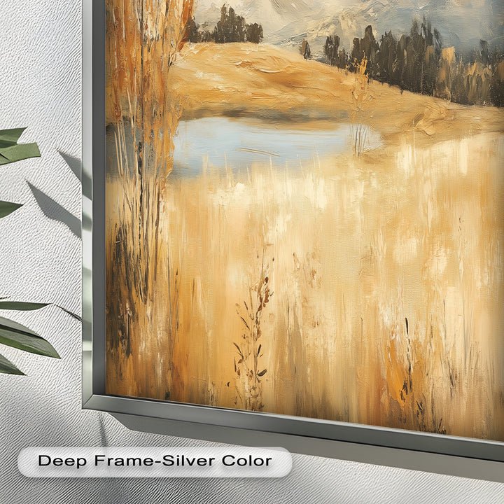 Wheat Fields Autumn Landscape – Golden Serenity Oil Painting