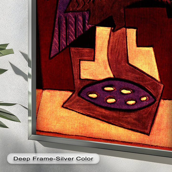 Geometric Bird Abstract Wall Art – Modern Cubist Oil Painting