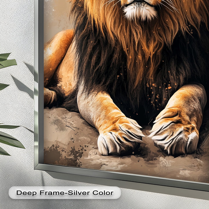 Lion Portrait in Warm Tones - Animal Oil Painting