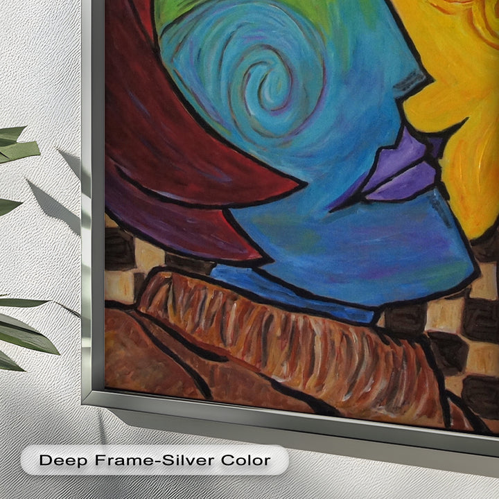 Dual Emotions – Vibrant Abstract Portrait Picasso Oil Painting