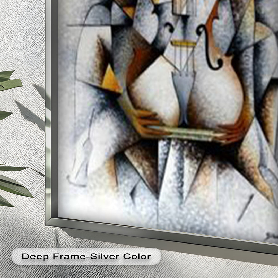 Cubist Harmony – Abstract Nude with Violin Motif Picasso Oil Painting
