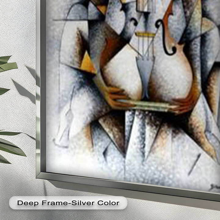 Cubist Harmony – Abstract Nude with Violin Motif Picasso Oil Painting