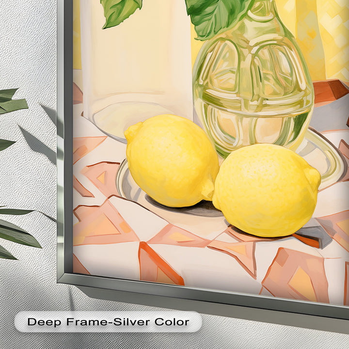 Lemon & Green Leaf Decor - Still Life Oil Painting