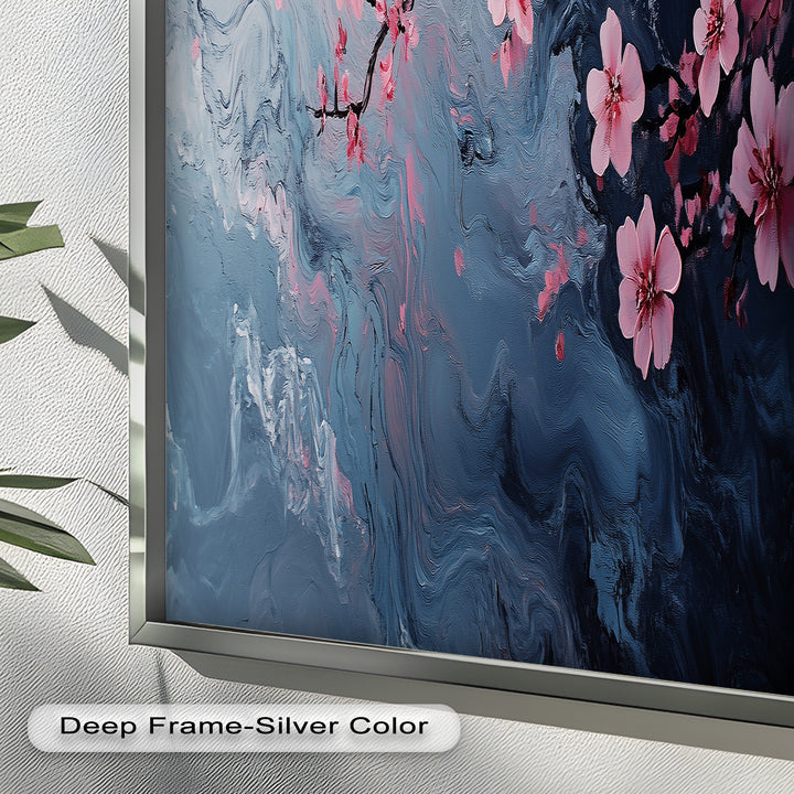 Cherry Blossom Branch Wall Art – Floral Oil Painting