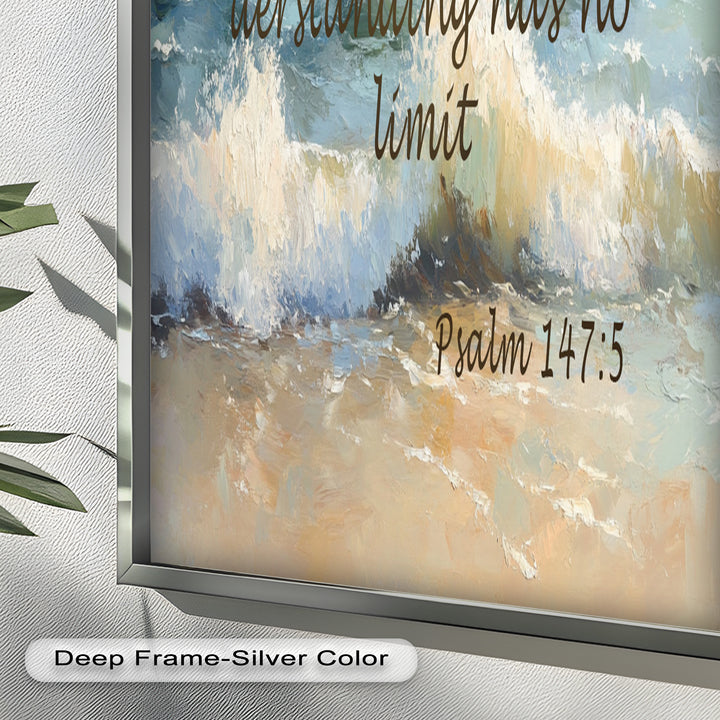 Psalm 147:5 – God's Power and Wisdom Bible Verse Oil Painting