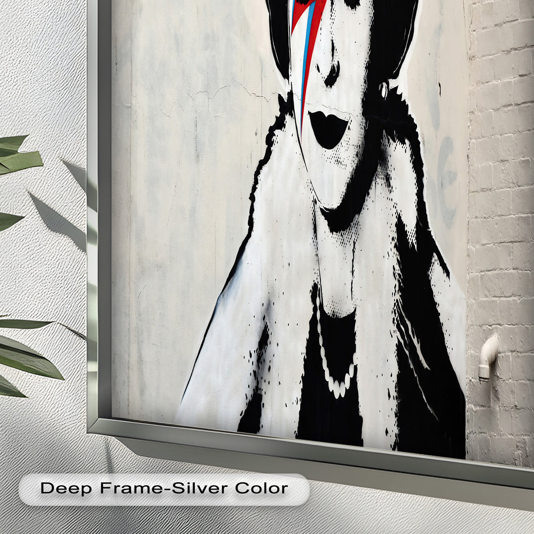 Royal Rebellion – Queen with Bowie Bolt Banksy Oil Painting