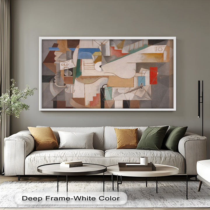 Geometric Cubist Composition Wall Art – Abstract Oil Painting