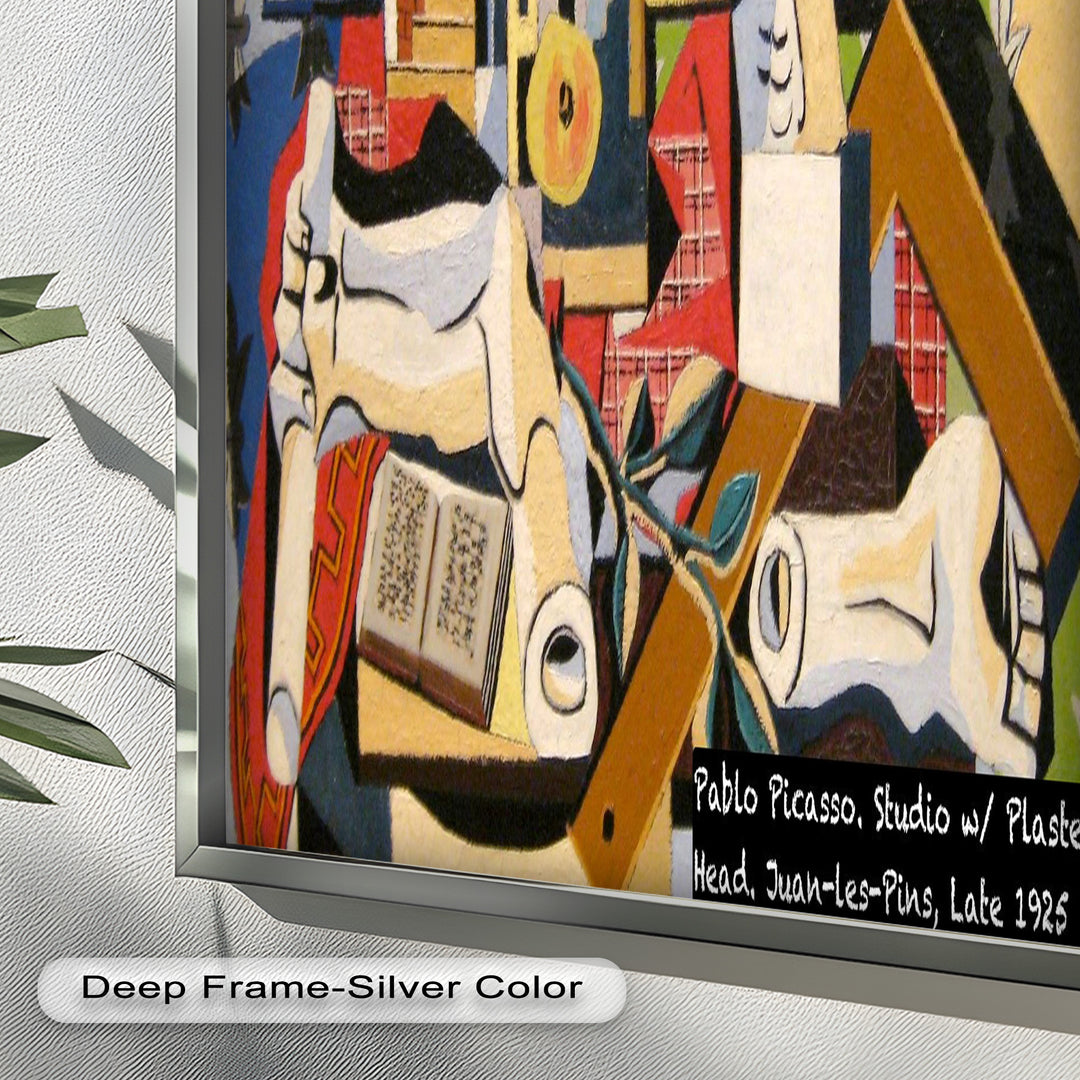 Studio with Plaster Head by Picasso – Cubist Oil Painting