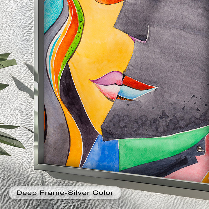 Dual Visions – Vibrant Abstract Faces Picasso Oil Painting