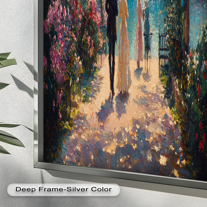 Springtime Promenade – Romantic Garden Path Impressionist Oil Painting