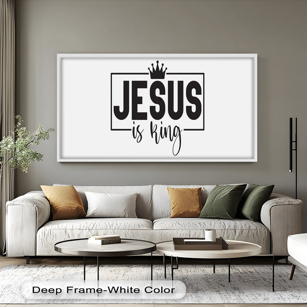 Bible-Inspired Wall Art – Powerful “Jesus Is King” Oil Painting for Believers
