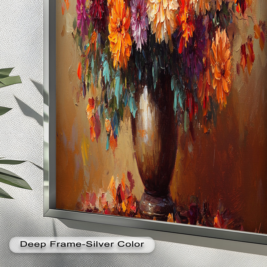 Dahlia Bouquet Wall Art – Still Life Oil Paintings
