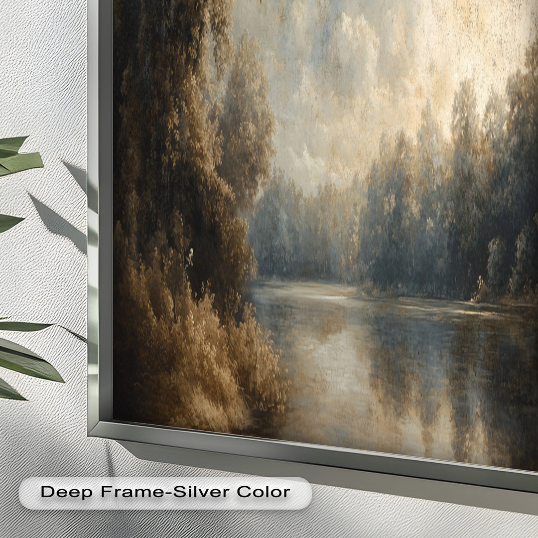 Forest Lake Wall Art – Nature Oil Painting