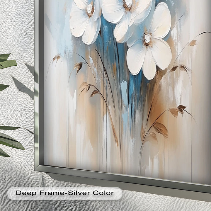Soft White Blossoms – Floral Oil Painting