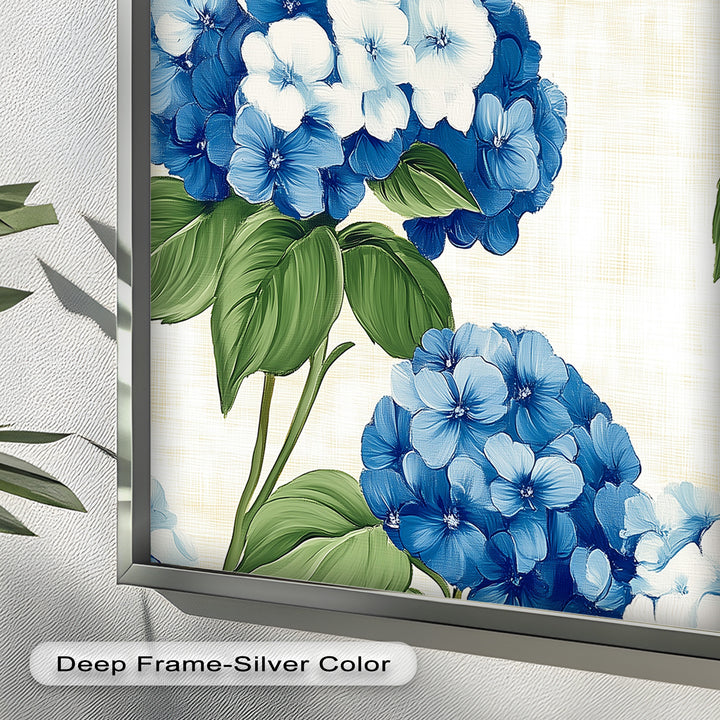 Blue and White Blooming - Flower Oil Painting