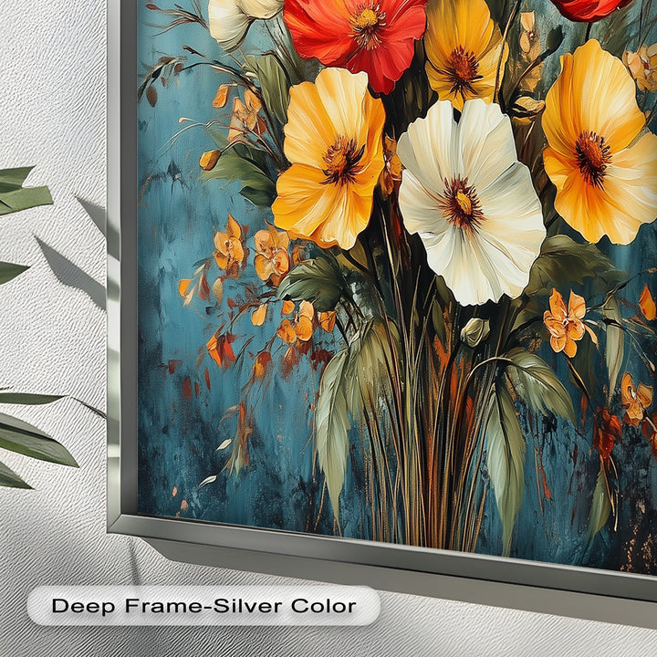 Vibrant Harmony – Multicolored Bloom Bouquet Flower Oil Painting
