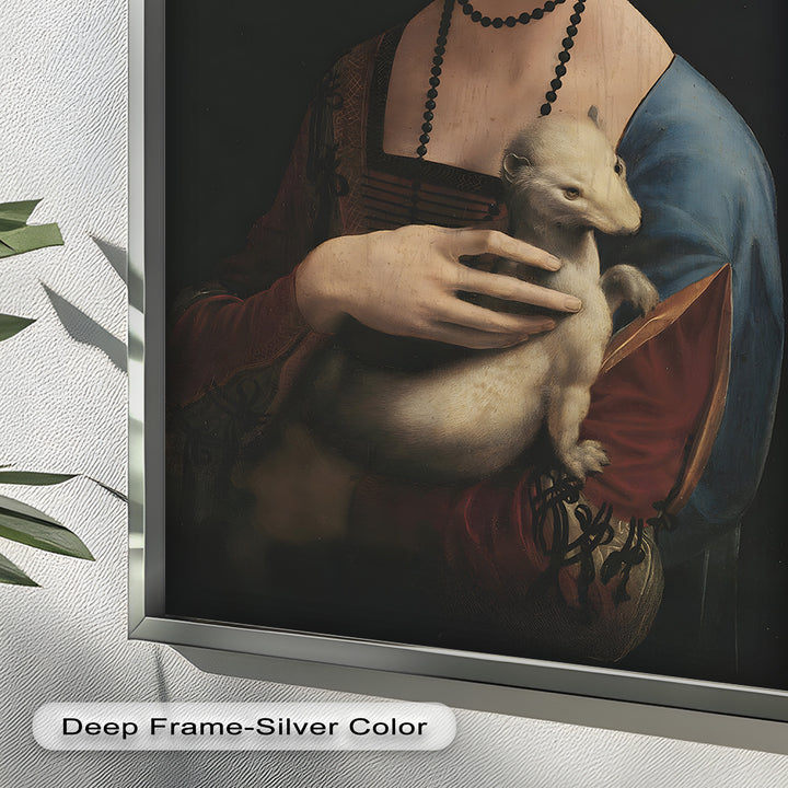 Dame mit Hermelin – Renaissance Portrait Historisches Ölgemälde