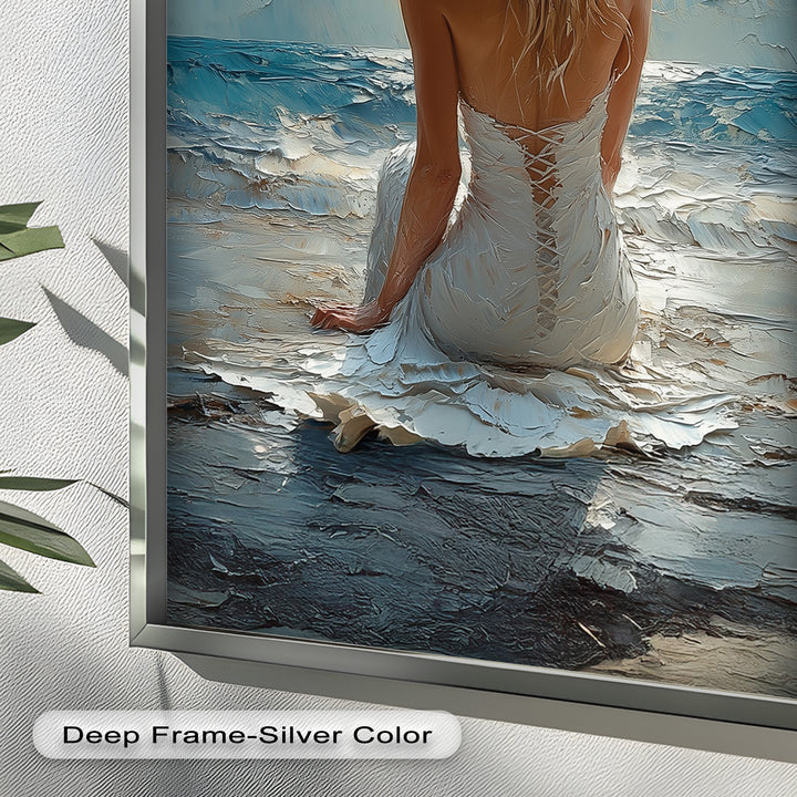Whispers of the Tide – Serene Ocean Abstract Oil Painting