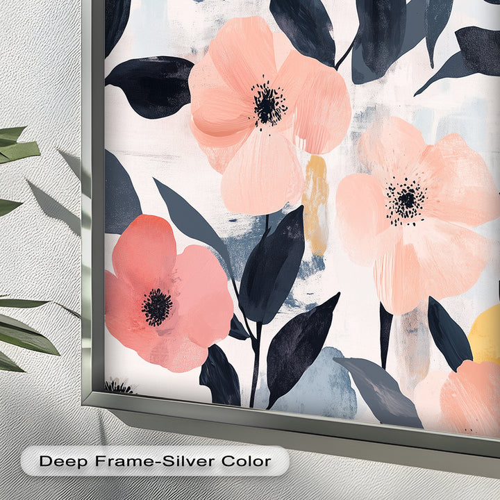 Soft Harmony – Peach and Mustard Floral Oil Painting