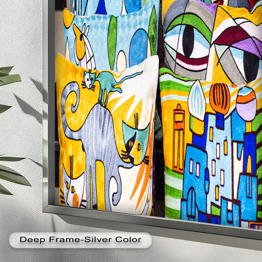 Colorful Cubist Cat & Face Pillows – Picasso Oil Painting