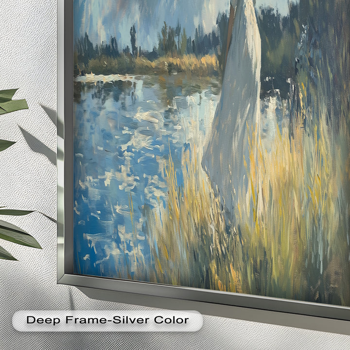 Lady by the River – Impressionist Oil Painting