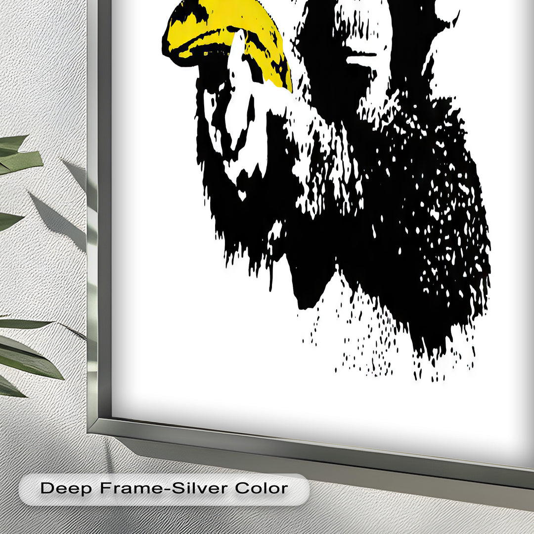 Monkey with Banana Gun – Satirical Banksy Oil Painting