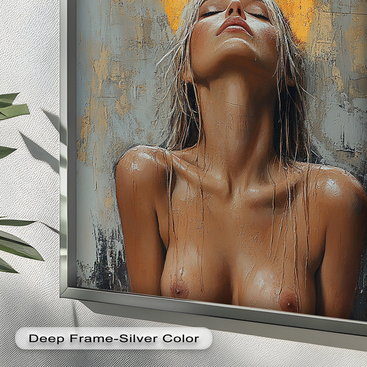 Haloed Grace – Ethereal Nude Portrait Oil Painting