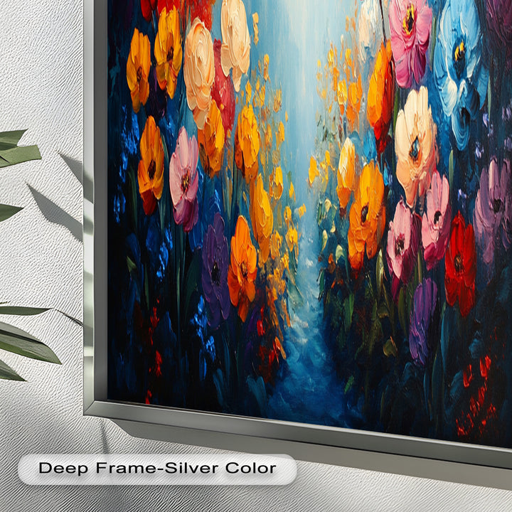 Multicolor Wild Bloom Explosion - Flower Oil Painting