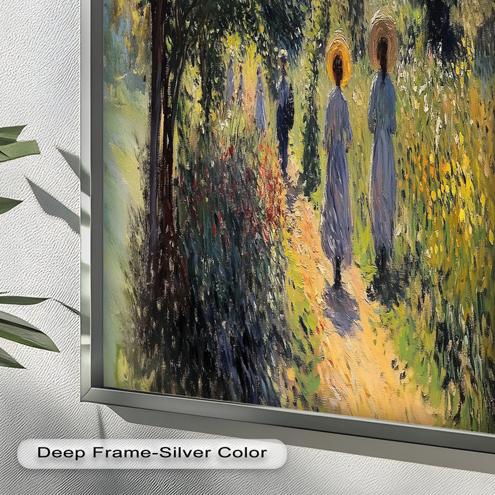 Afternoon Stroll – Sun-Dappled Garden Walk Oil Painting