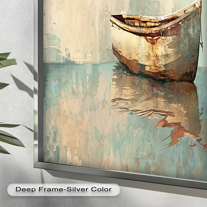 Old Wood Boat – Framed Oil Painting